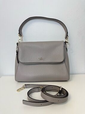 Kate Spade Soft Taupe Carter Georgia Purse Handbag Crossbody Pebble Leather